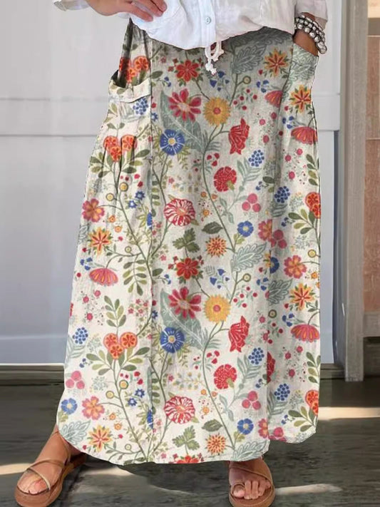 Adrian |  Bloemenprint maxi-rok
